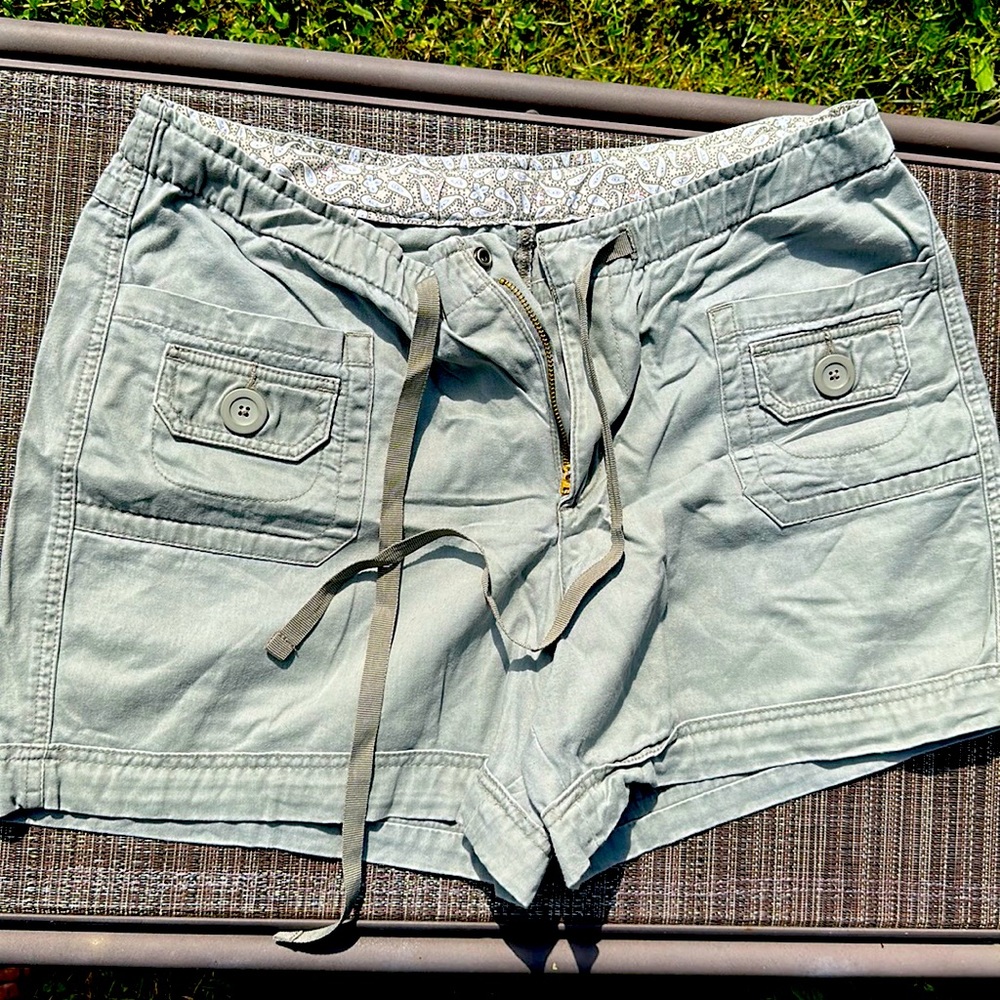 Women olive green shorts